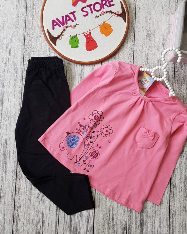 ست بلوز شلوار دخترانه فیل و گل - Image 8