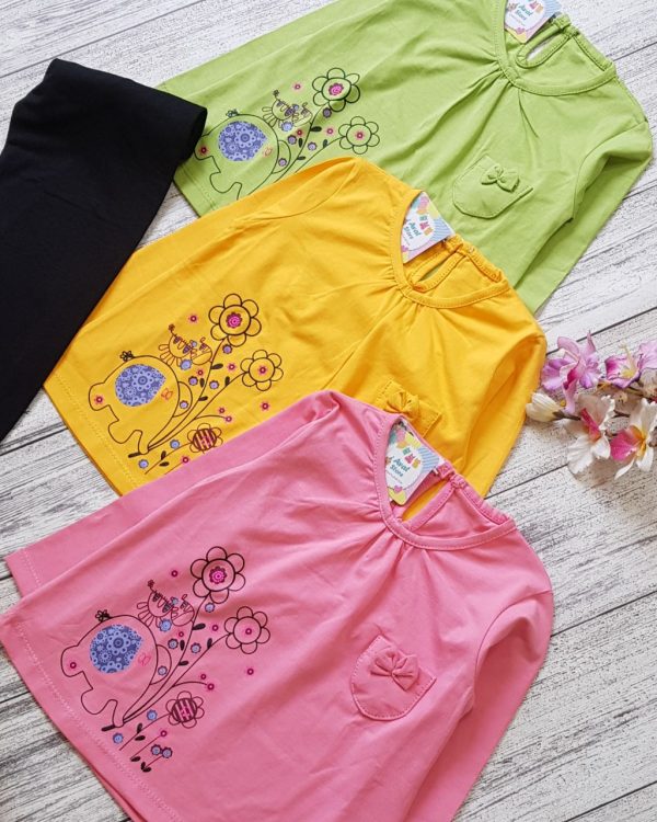 ست بلوز شلوار دخترانه فیل و گل - Image 11