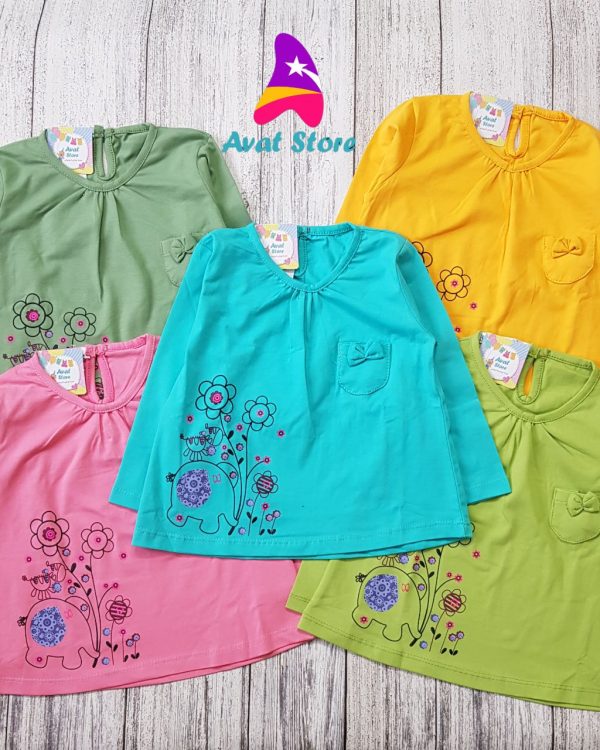 ست بلوز شلوار دخترانه فیل و گل - Image 2