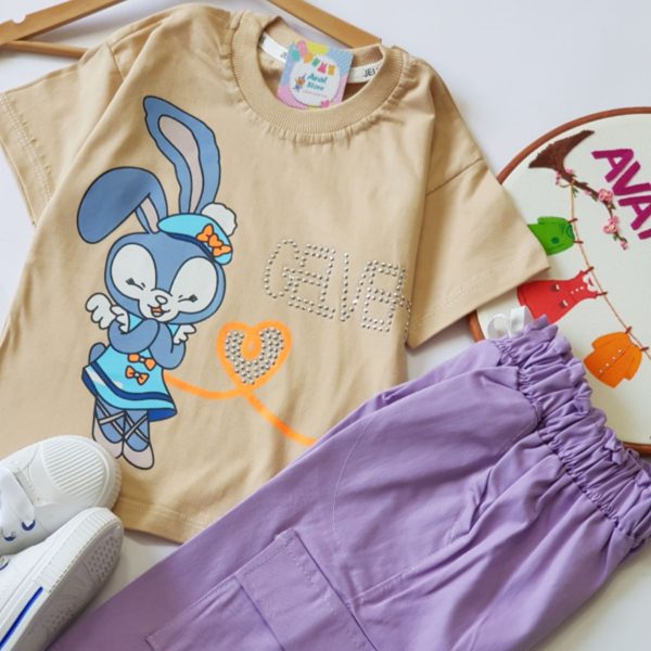 ست خرگوش با شلوارک کتان - Image 4