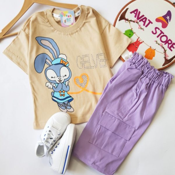 ست خرگوش با شلوارک کتان - Image 6