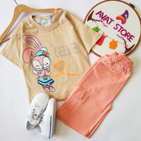ست خرگوش با شلوارک کتان - Image 3