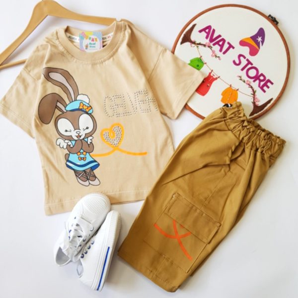 ست خرگوش با شلوارک کتان - Image 2