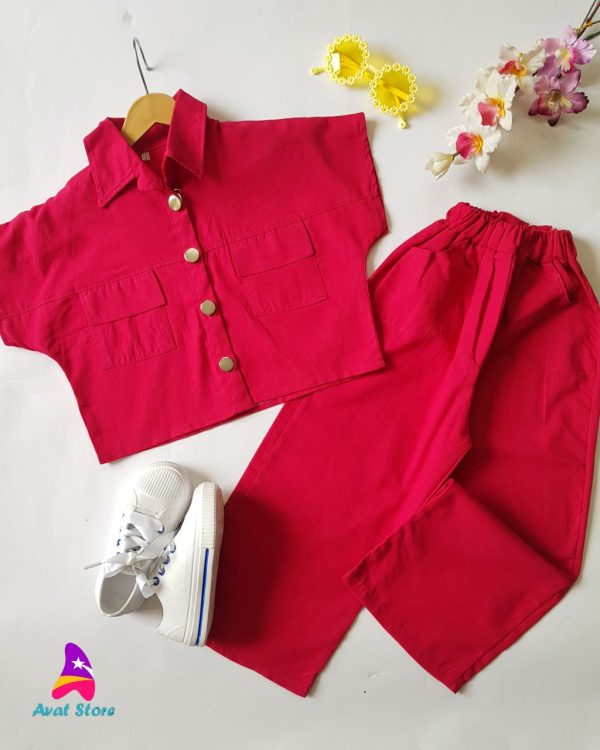 ست دخترانه لینن فیروزه - Image 5