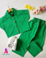 ست دخترانه لینن فیروزه - Image 4