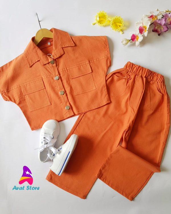 ست دخترانه لینن فیروزه - Image 7