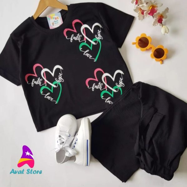 کراپ شلوار قلبی مشکی - Image 2