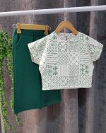 ست کراپ شلوارک سنتی - Image 4