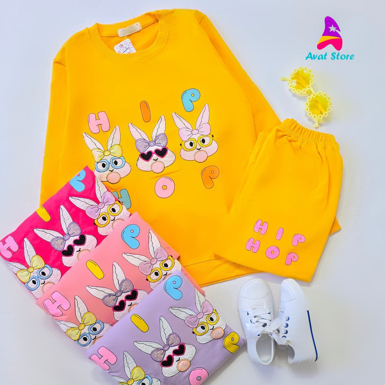 IMG_20241231_112430_313 ست دخترانه سایز بزرگ سه خرگوش - Image 1