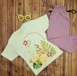 ست تی‌شرت شلوار دخترانه تابستانی زرافه - Image 4