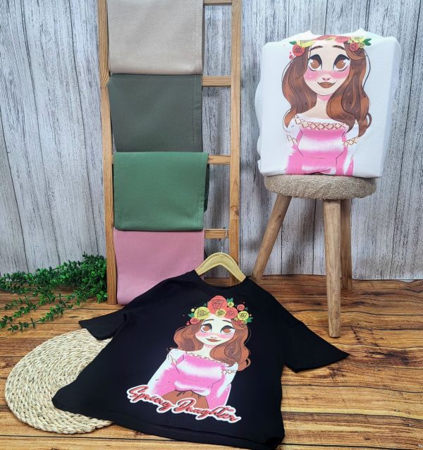 ست تیشرت و شلوار لینن دخترونه - Image 5