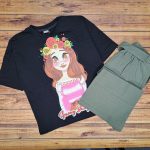 ست تیشرت و شلوار لینن دخترونه - Image 4