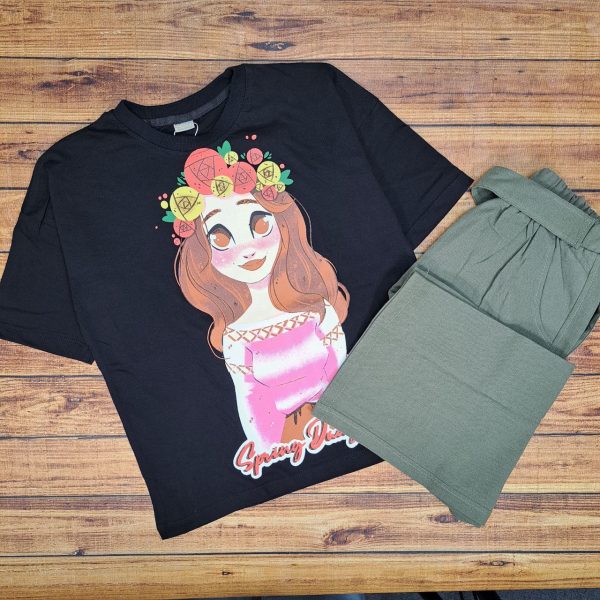 ست تیشرت و شلوار لینن دخترونه - Image 4