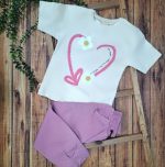 ست تی شرت شلوار دخترانه گل - Image 4