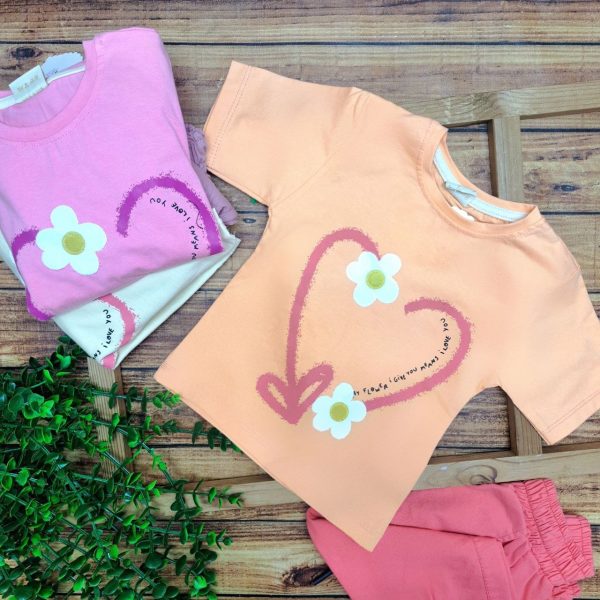 ست تی شرت شلوار دخترانه گل - Image 6