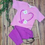 ست تی شرت شلوار دخترانه گل - Image 3