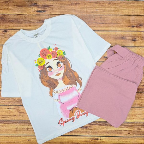 ست تیشرت و شلوار لینن دخترونه - Image 2