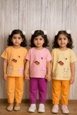 ست دخترانه تی شرت شلوار کتان گربه - Image 8