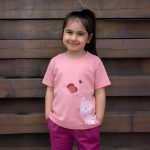 ست دخترانه تی شرت شلوار کتان گربه - Image 2