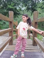 ست دخترانه تی شرت شلوار کتان گربه - Image 11