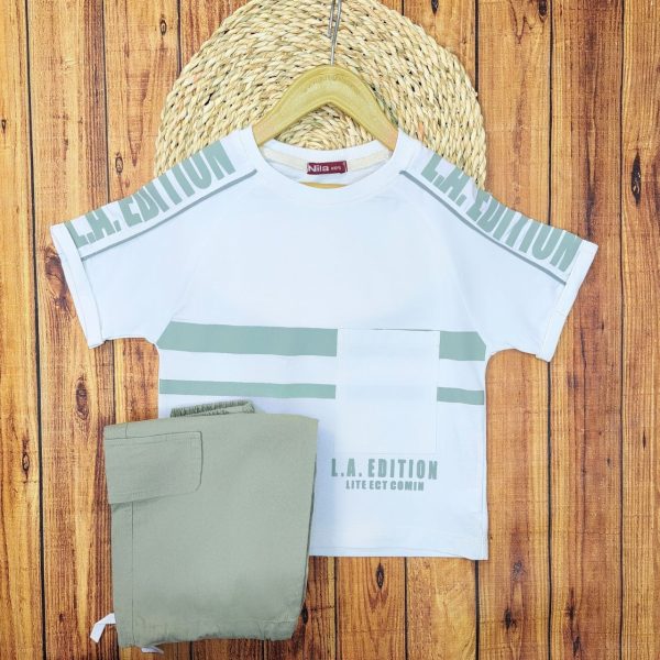 ست تی شرت شلوارک پسرانه نیلا - Image 3