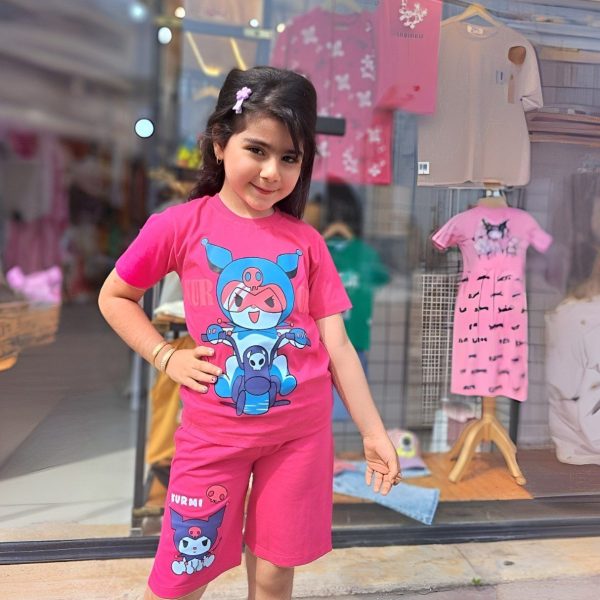تیشرت شلوارک دخترانه کارتونی کرومی - Image 6