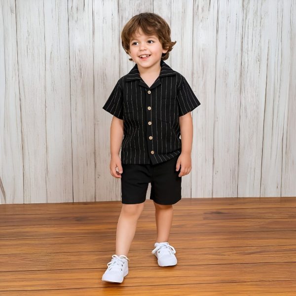 ست شومیز شلوارک خطی - Image 6