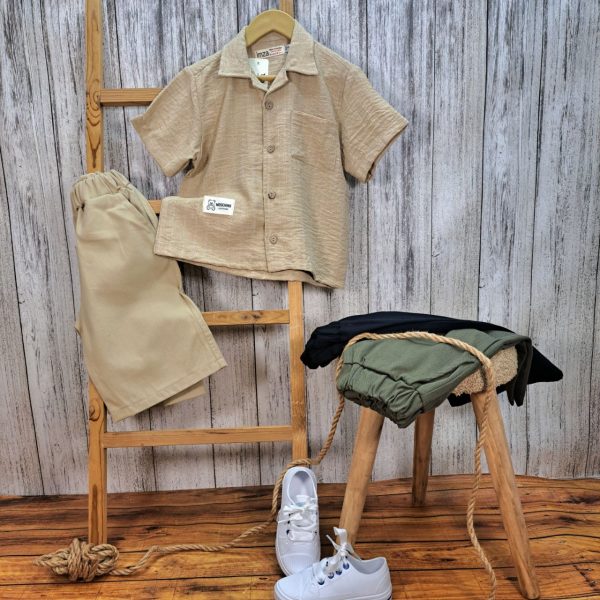 ست شومیز شلوارک خطی - Image 2