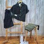 ست شومیز شلوارک خطی - Image 5