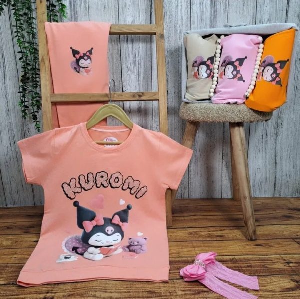 ست تی‌شرت شلوار دخترانه تابستانی کرومی آیلا - Image 6