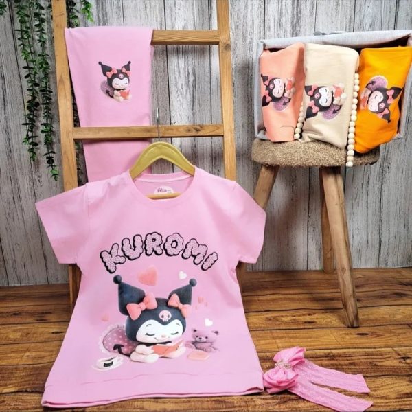 ست تی‌شرت شلوار دخترانه تابستانی کرومی آیلا - Image 8