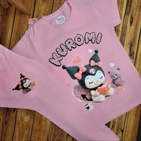 ست تی‌شرت شلوار دخترانه تابستانی کرومی آیلا - Image 10