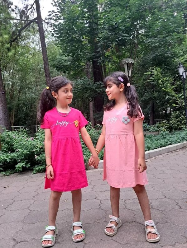 پیراهن تابستانی دخترانه گل برجسته - Image 9