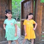 پیراهن تابستانی دخترانه گل برجسته