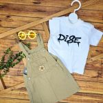 سارافون دخترانه دو تیکه کتان - Image 4