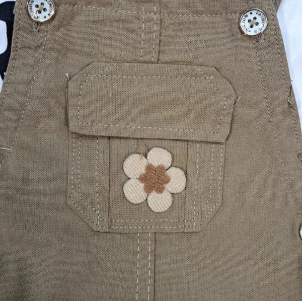 سارافون دخترانه دو تیکه کتان - Image 7