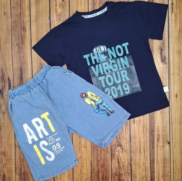 تی شرت شلوارک لی پسرونه آرت - Image 3