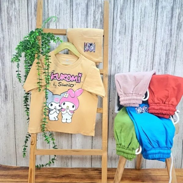 ست تی‌شرت شلوارک دخترانه کرومی و ملودی - Image 4