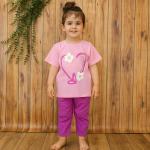 ست تی شرت شلوار دخترانه گل