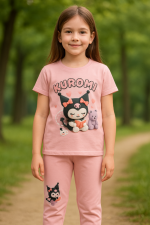 ست تیشرت شلوار دخترانه تابستانی کرومی آیلا