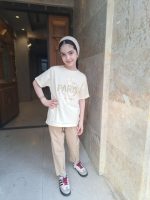 ست تی‌شرت شلوار کتان دخترانه پاریس - Image 3