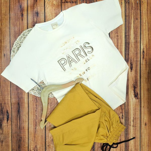 ست تی‌شرت شلوار کتان دخترانه پاریس - Image 6
