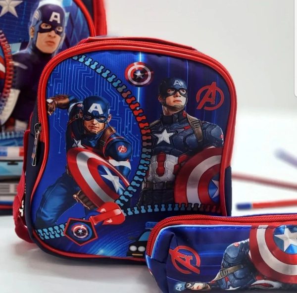 کوله پشتی سه تیکه پسرانه طرح کاپیتان آمریکا - Image 2