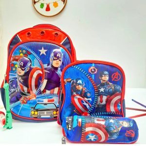 کوله پشتی سه تیکه پسرانه طرح کاپیتان آمریکا