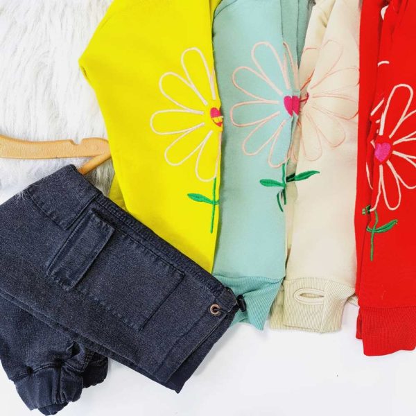 ست دخترانه بلوز با شلوار کارگو - Image 5