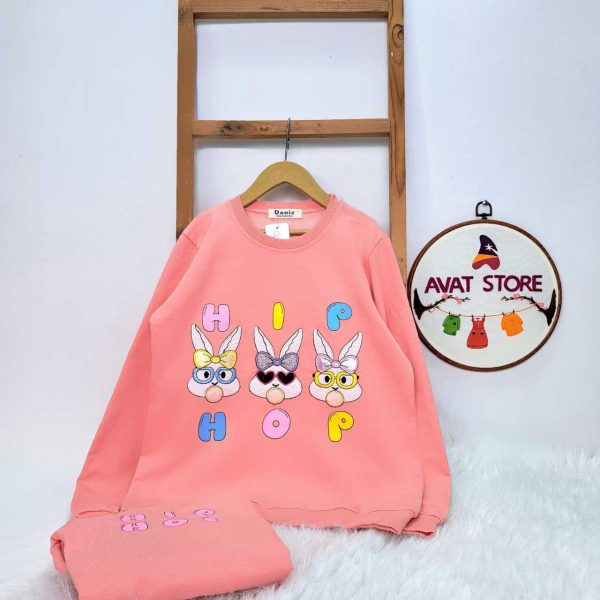 ست بلوز شلوار دخترانه سه خرگوش HIP HOP - Image 2