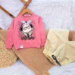 ست بلوز و شلوار کتان دختر عینکی - Image 9