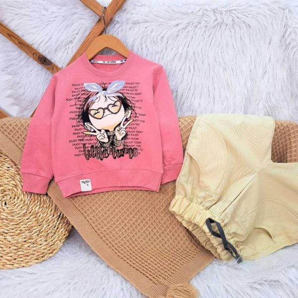 ست بلوز و شلوار کتان دختر عینکی - Image 9